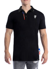 VVV  Men's Polo "USA" Black - VENI.VIDI.VICI.WORLD