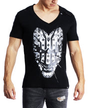 VVV HeeBad Men's T-Shirt V-Neck "SPIKE" Black - VENI.VIDI.VICI.WORLD