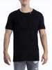 VVV Men's T-Shirt O-Neck Curved"PURE" double Sleeve/Collar Black - VENI.VIDI.VICI.WORLD