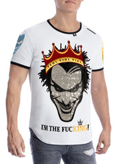 VVV HeeBad Men's T-Shirt O-Neck "KING" White - VENI.VIDI.VICI.WORLD
