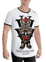 VVV SIR HEENRY Men's T-Shirt O-Neck "FUCK HATERS" White - VENI.VIDI.VICI.WORLD