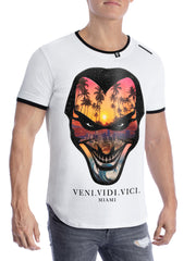 VVV HeeBad Men's T-Shirt O-Neck "SUNRISE" White - VENI.VIDI.VICI.WORLD