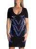 VVV Woman's Dress V-Neck "RISE" Black - VENI.VIDI.VICI.WORLD